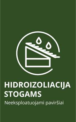 Hidroizoliacija stogams - neeksploatuojami paviršiai - skardiniai stogai