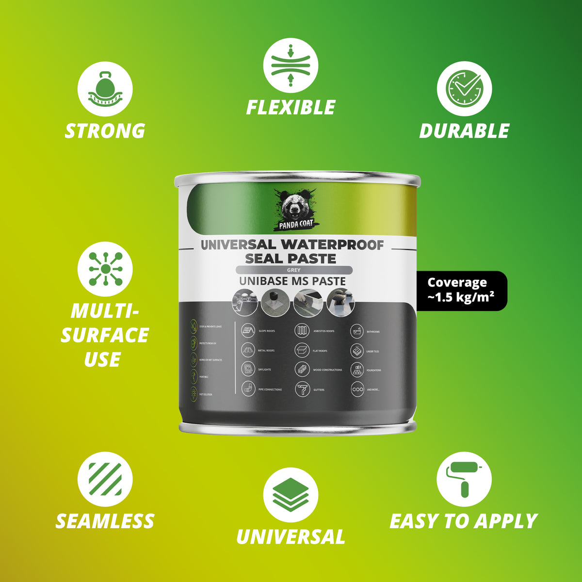 UniBase MS Paste – Dickflüssige Abdichtungspaste, Grau, 0,75 kg